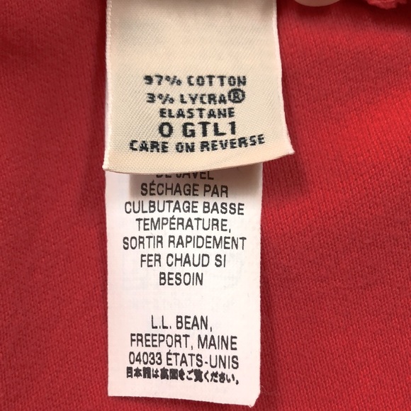 LL Bean Cotton Polo Shirt Red Coral - Picture 10 of 11